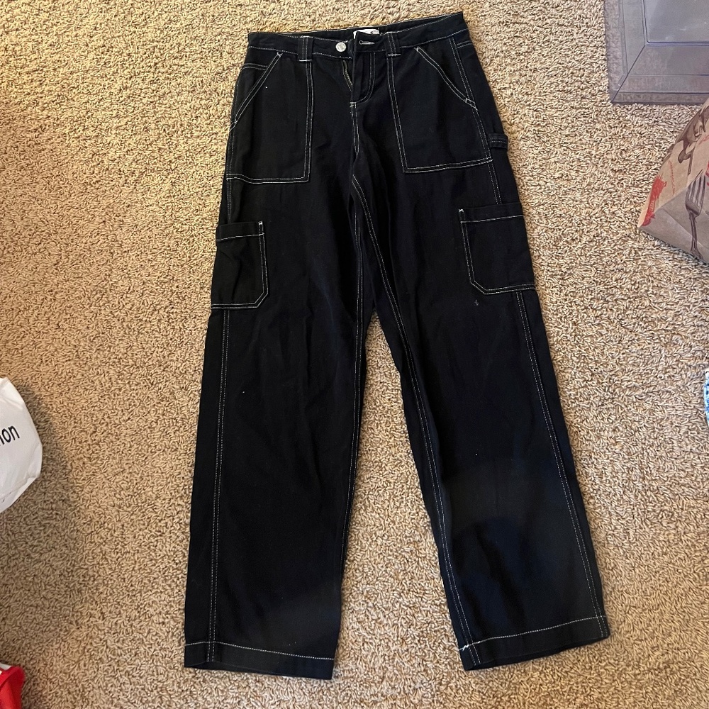 Garage black cargo pants